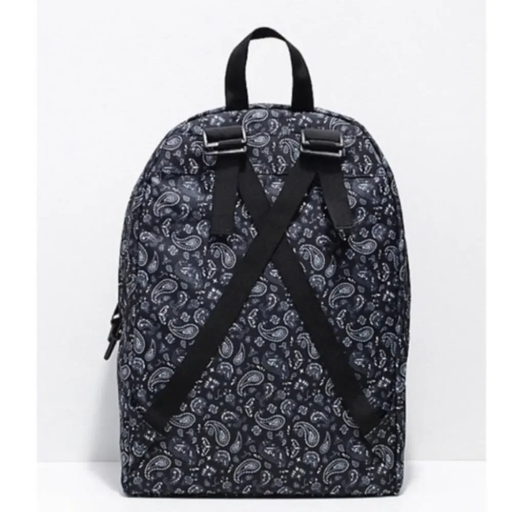 NWT Zumiez Acembly Build Your Own Black & White Paisley Print Backpack